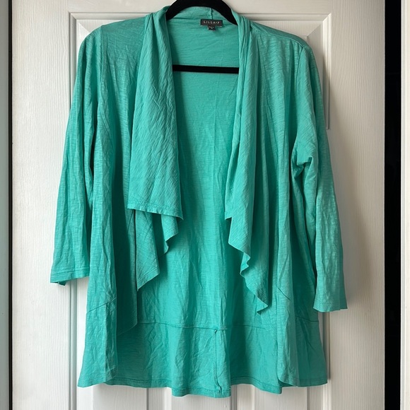Lilla p 100% Pima cotton lightweight 3/4 sleeve open front cardigan waterfall S - Picture 1 of 4